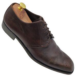 Bally Switzerland Mens Size 10D Dark Brown Leather Dress Shoes Medallion Oxfords